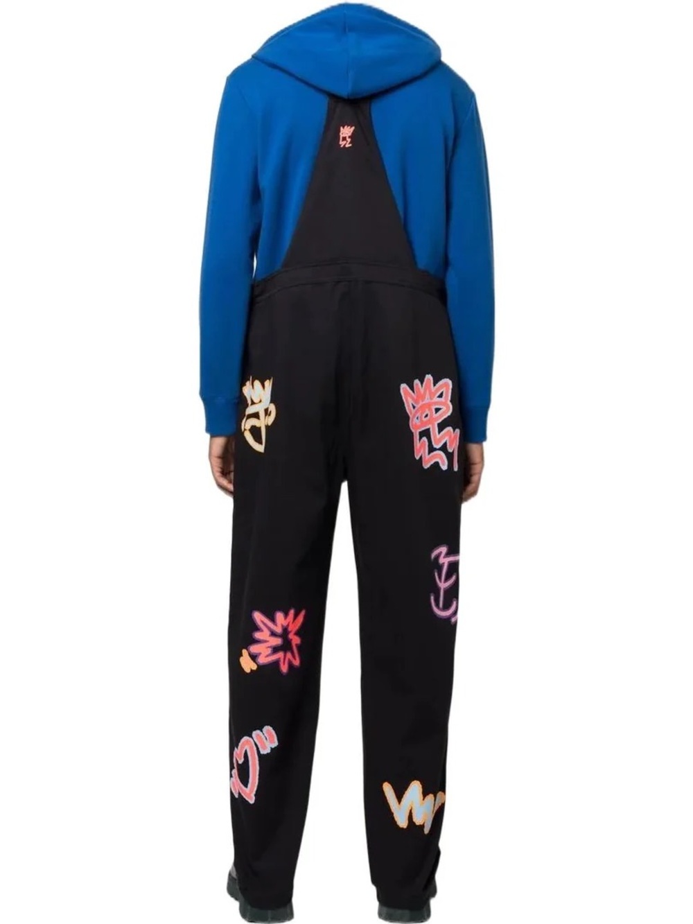 adidas Love Unites gender neutral Black Neon Graphic Overall Jumpsuit 30" Inseam - Picture 3 of 7